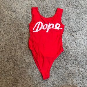High Leg “Dope” One Piece Swimsuit